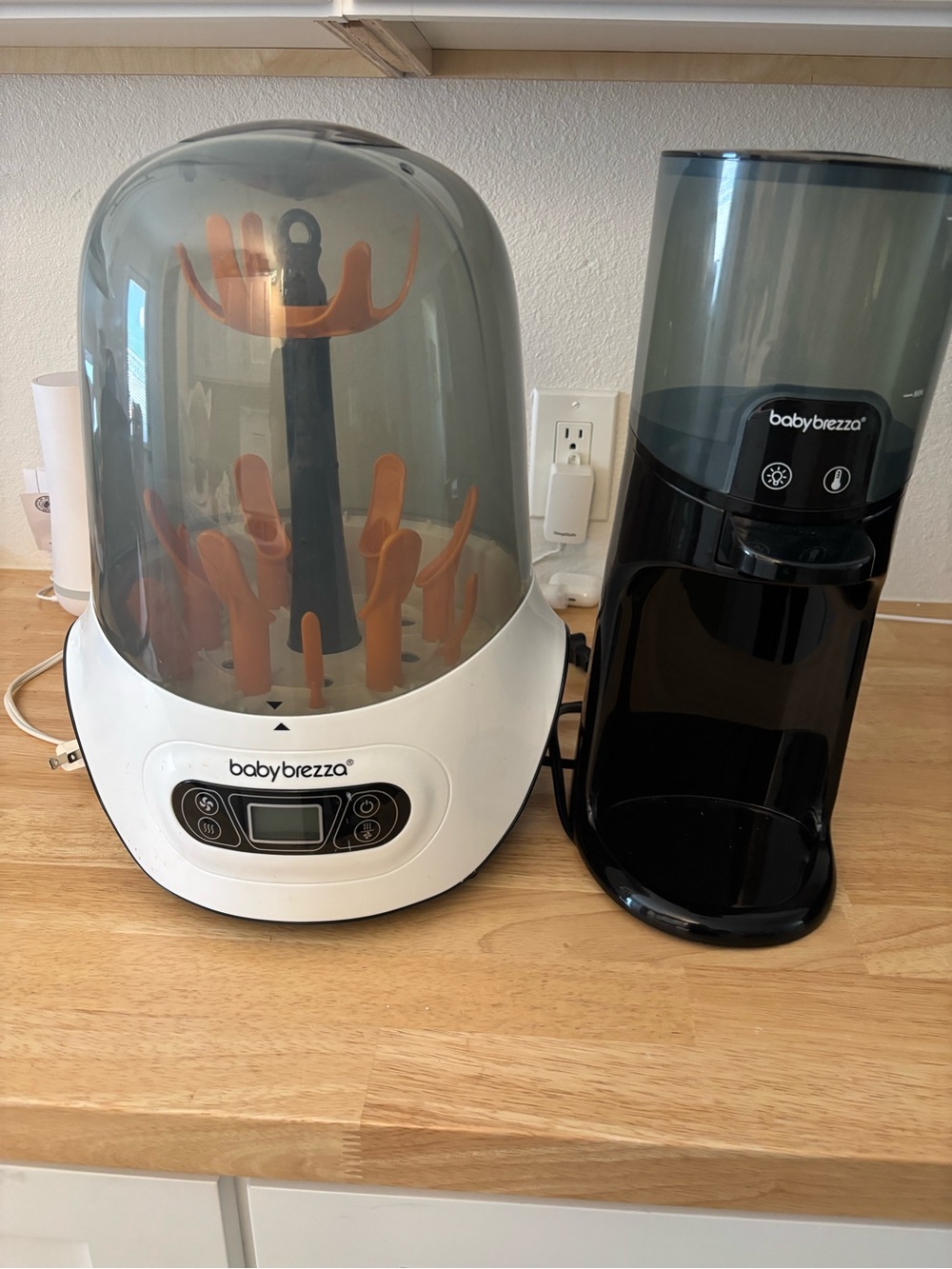 Baby Brezza White and Orange Bottle Sterilizer & Dryer